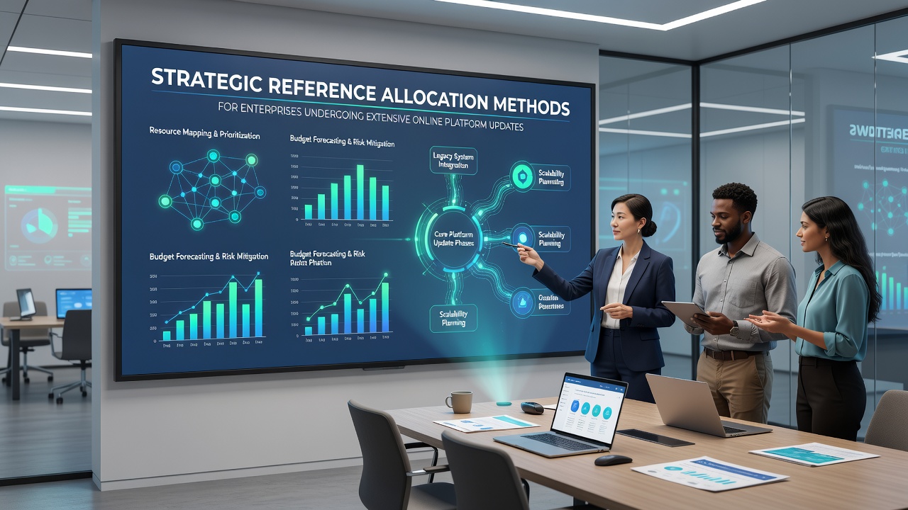 Technical staff coordinating reference updates across distributed enterprise systems